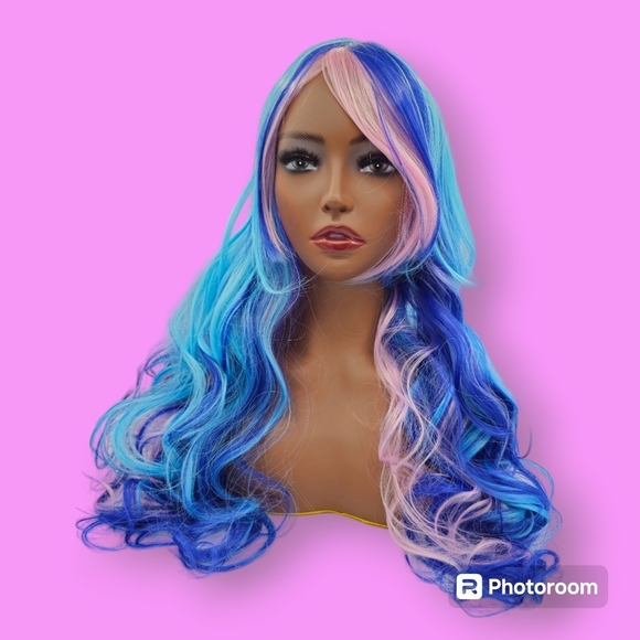 Tailor for Gorgeous You Pink & Purple Long Wavy Synthetic Wig - Picture 1 of 9